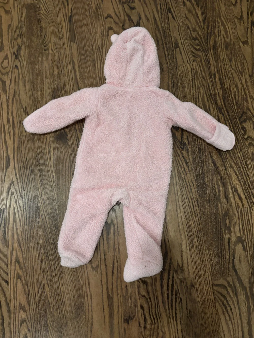 Carter’s Soft Pink Fleece Baby One-Piece Hooded Romper